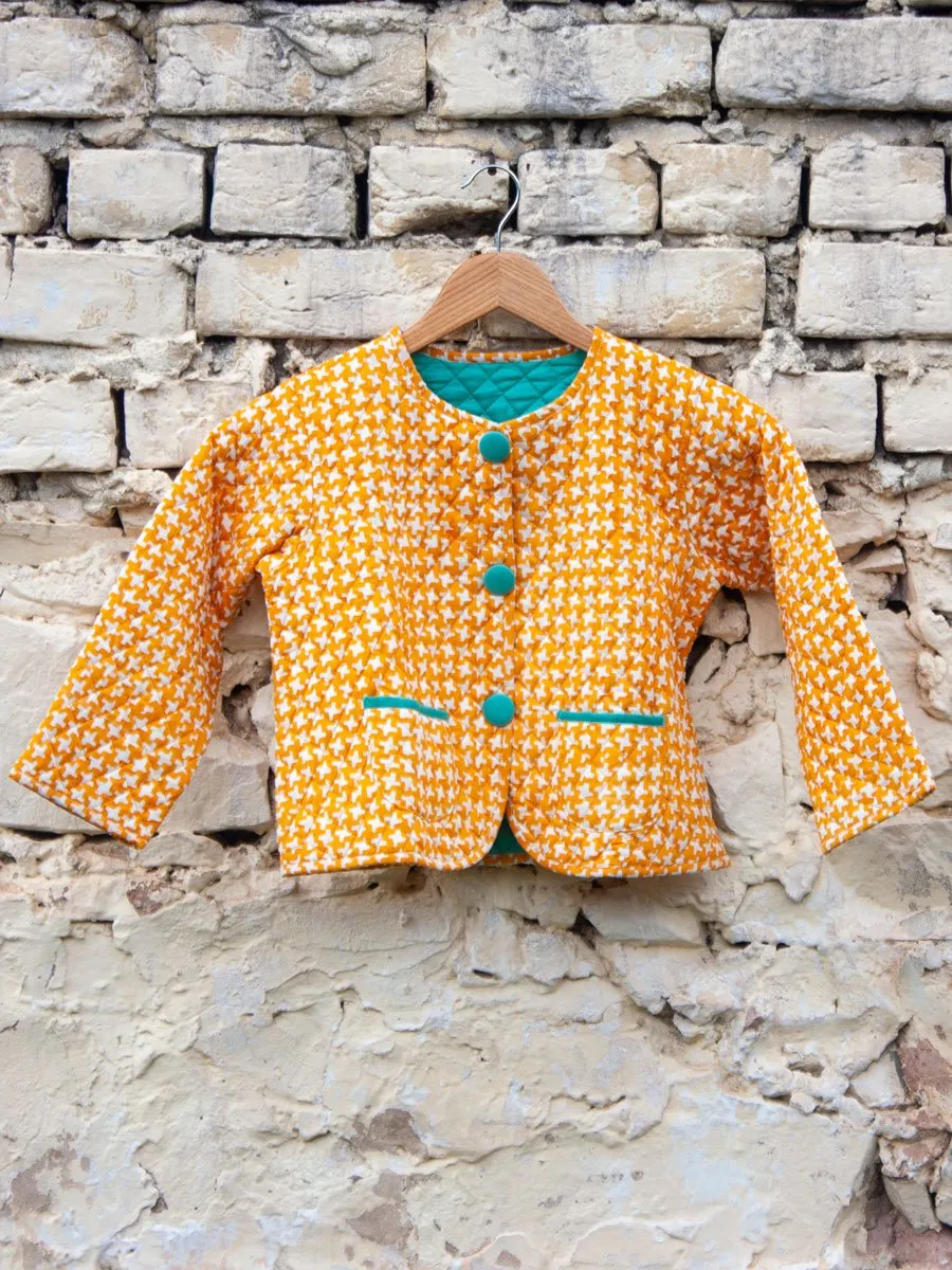 Sunrise Superstar Yellow Organic Cotton Quilted Tea Cup Jacket