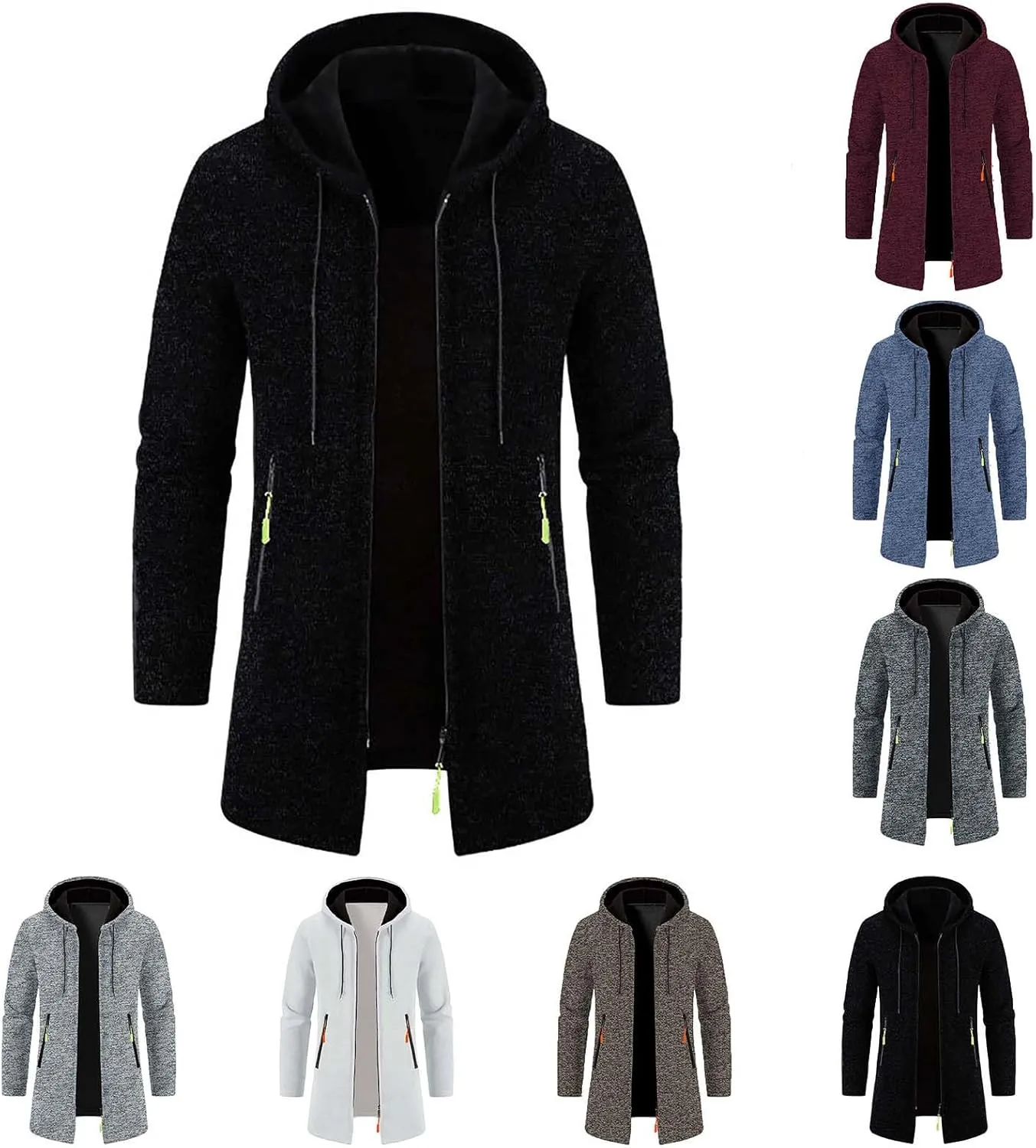 Sweaters for Men Men's Shawl Collar Long Cardigan Heavyweight Knitted Open Front Cardigans Sweaters