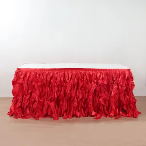Taffeta Table Skirt 17ft Red - Curly Willow Table Cover