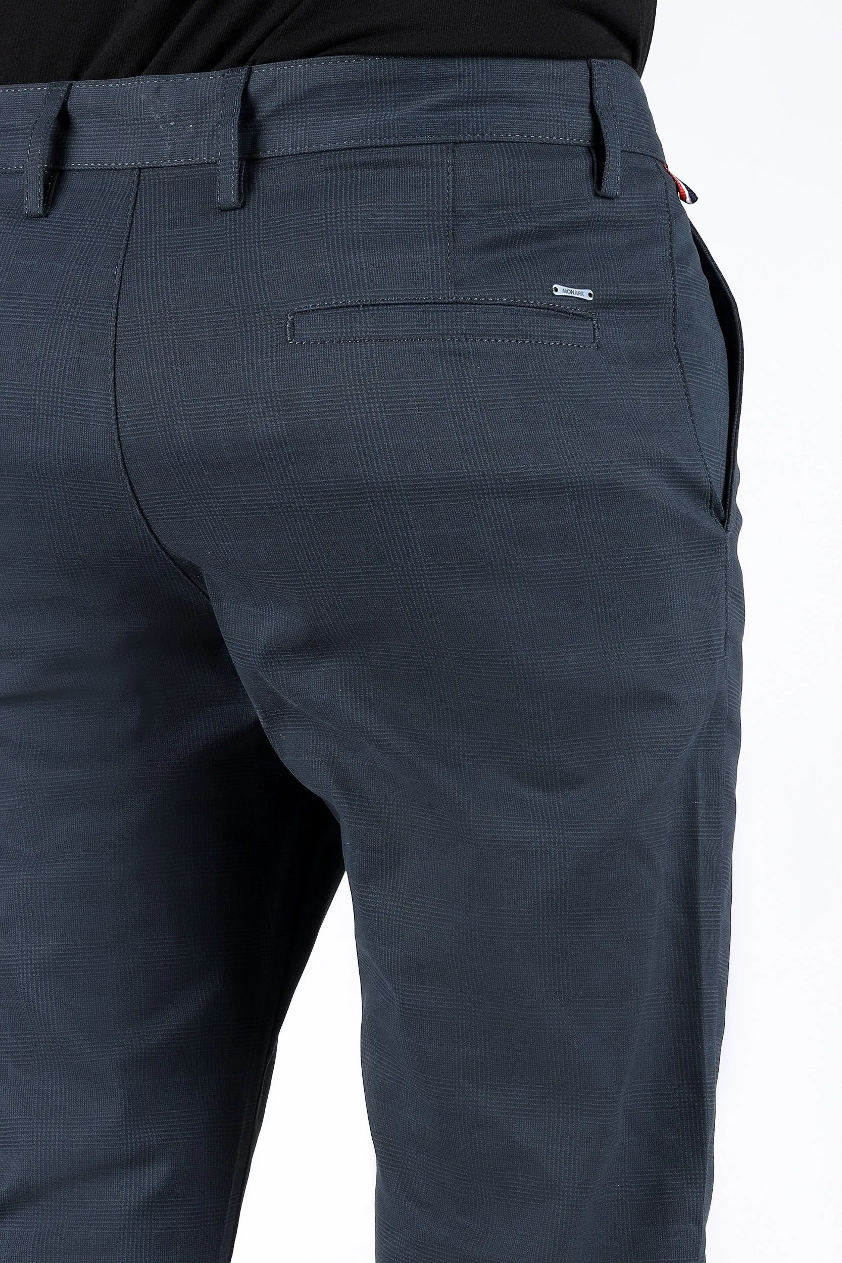 TAPPERED CHECK COTTON PANTS