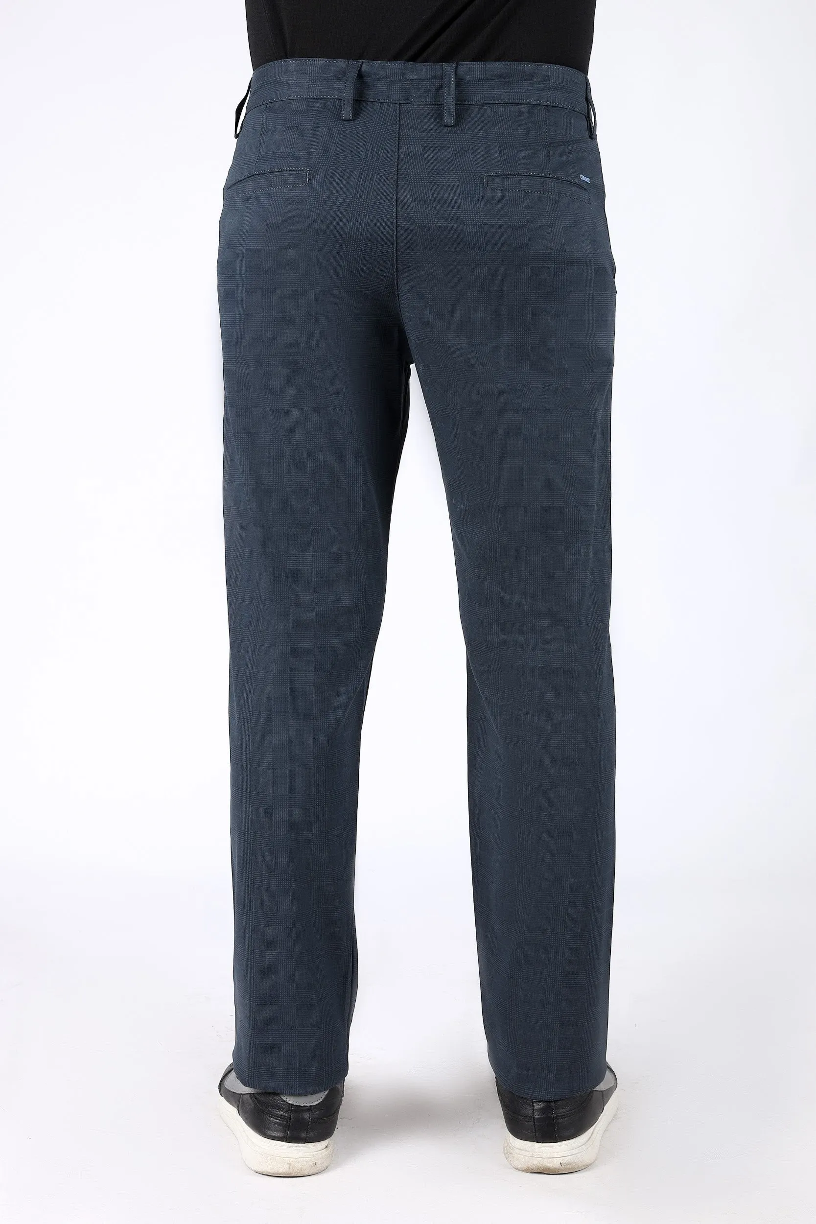 TAPPERED CHECK COTTON PANTS