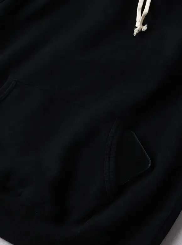 The Flat Head FN-SWP-301 Loopwheel Hooded Sweatshirt - Black