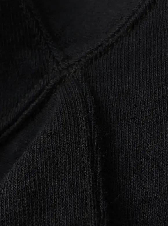 The Flat Head FN-SWP-301 Loopwheel Hooded Sweatshirt - Black