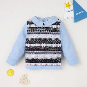 Toddler Girls Long Sleeve Doll Collar Tops Girls Clothing Wholesale