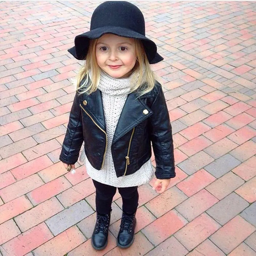 Trendy Girl PU Leather Jacket - Priority Shipping