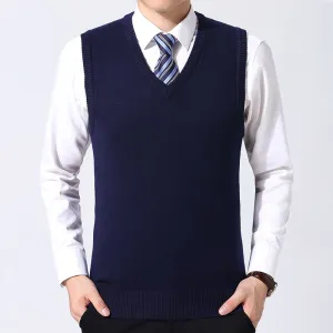 West Louis Brand Knitted Wool Sleeveless Vest Pullover Sweater