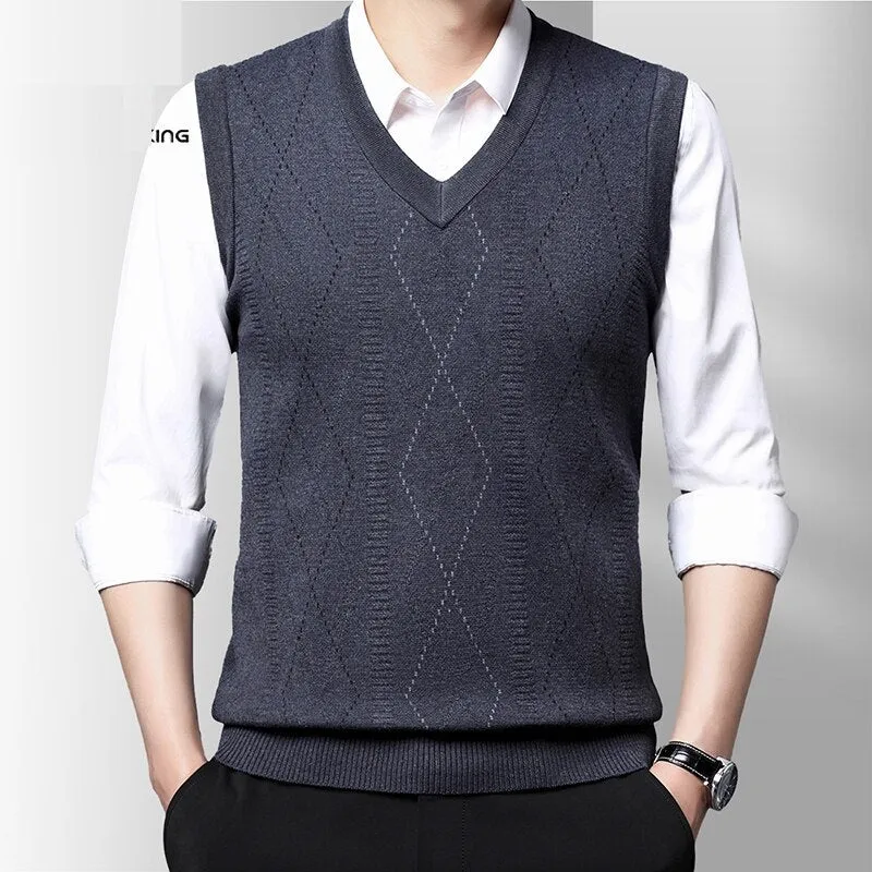 West Louis Formal V-Neck Sleeveless Knit Sweater Vest