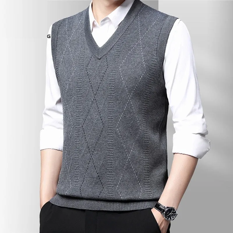 West Louis Formal V-Neck Sleeveless Knit Sweater Vest