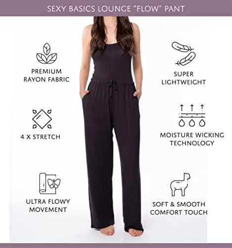 Women's 3 Pack Super Soft Drawstring Yoga Lounge PJ Sleep Pants
