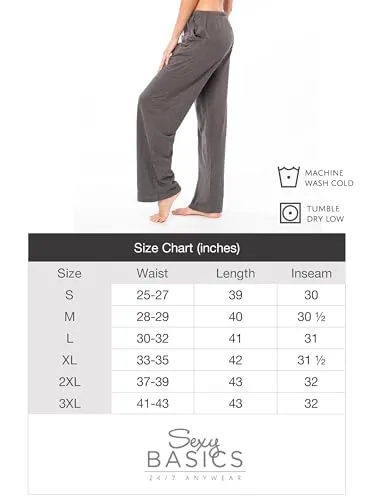 Women's 3 Pack Super Soft Drawstring Yoga Lounge PJ Sleep Pants