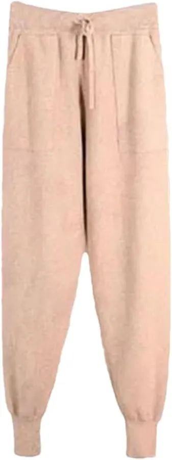Women's Harem Pants Loose Trousers for Knitted Pants Winter Solid Color Sweater Trousers with Pockets