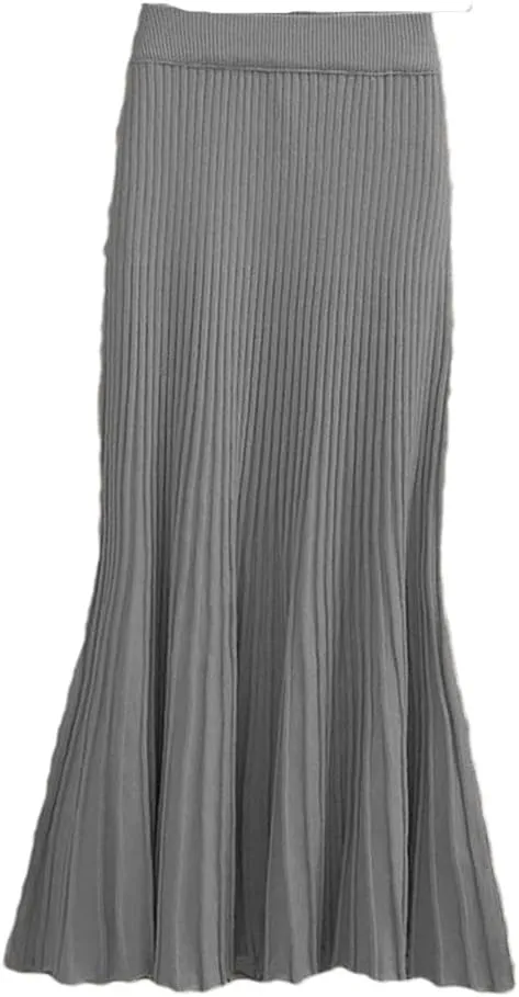 Women's Knitted Mermaid Skirt Fall Winter High Waist Pencil