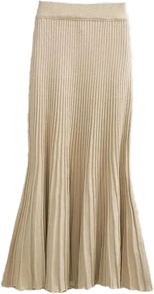 Women's Knitted Mermaid Skirt Fall Winter High Waist Pencil