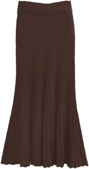 Women's Knitted Mermaid Skirt Fall Winter High Waist Pencil