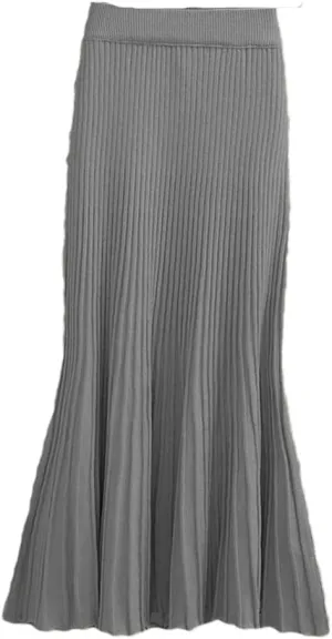 Women's Knitted Mermaid Skirt Fall Winter High Waist Pencil