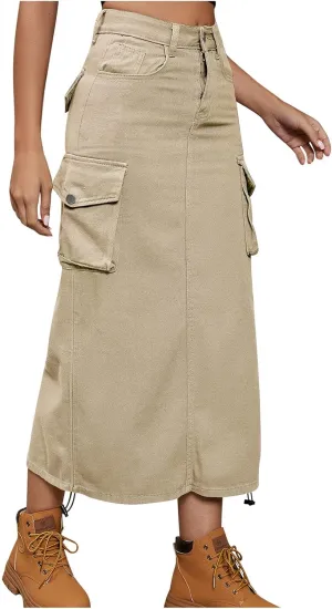 Womens Loose Fit Skorts Fashion Denim Skort Midi Ruched Cowgirl High Cut Tie Knot Smocked Basic Skorts 2025 Hot Skirt