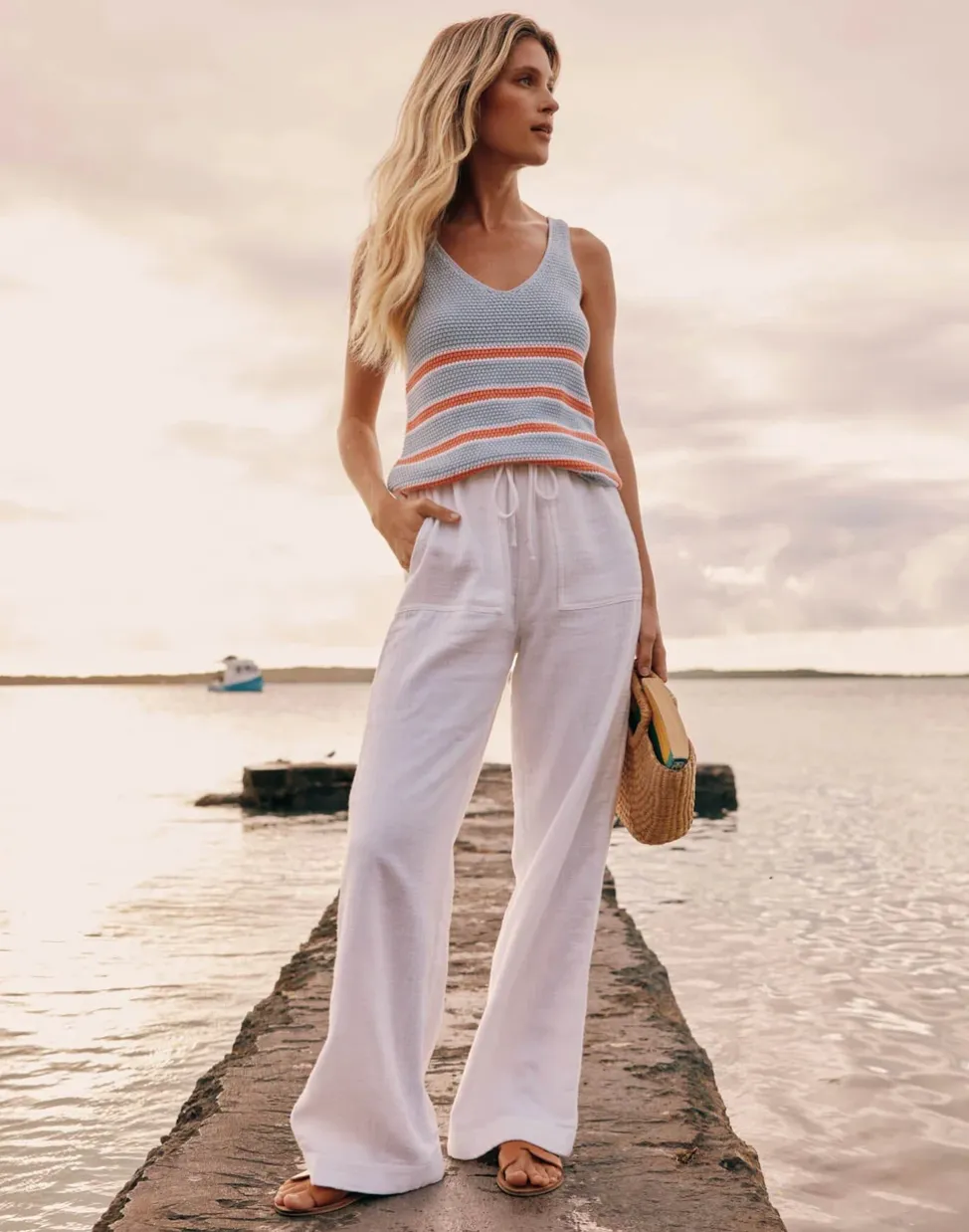 Ws Laken Wide Leg Pant White
